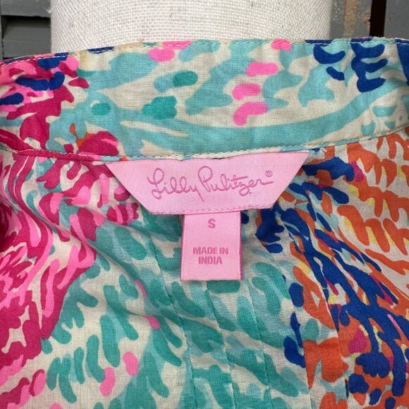 Lilly Pulitzer Sarasota Beaded Tunic Top Electric Feel Cameo Sz S - Picture 10 of 16